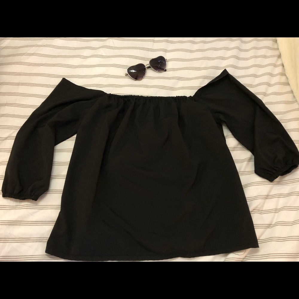 Black off the shoulder top